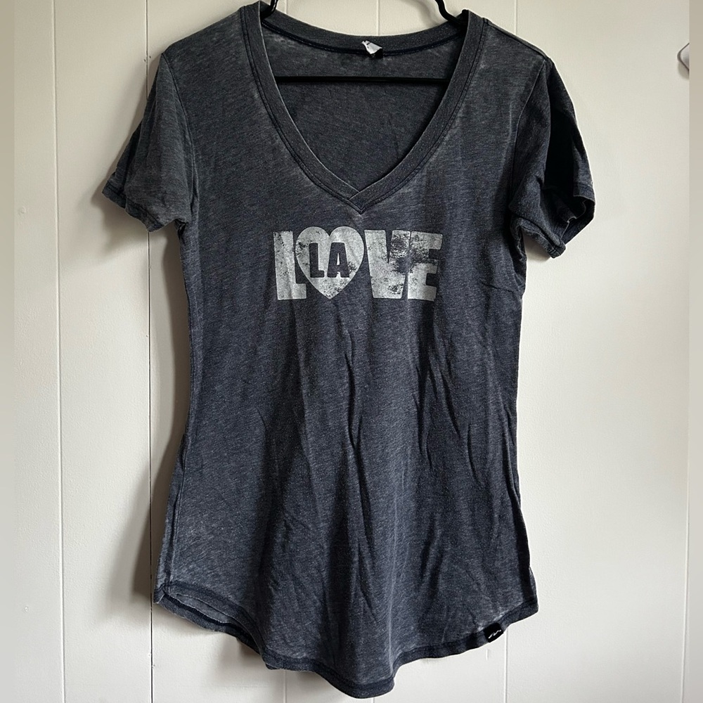 Los Angeles V-Neck Teeshirt Navy Blue Oversized